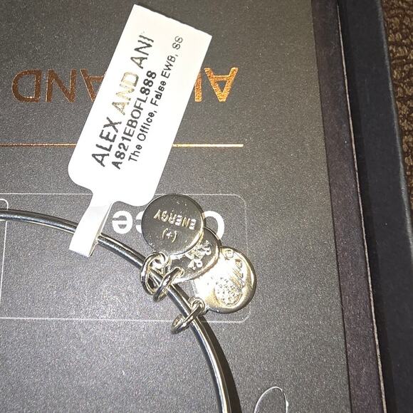 2 ALEX & ANI Gold tone Inline Bar THE OFFICE Collectible Bangle Expandable NIB - Picture 8 of 10